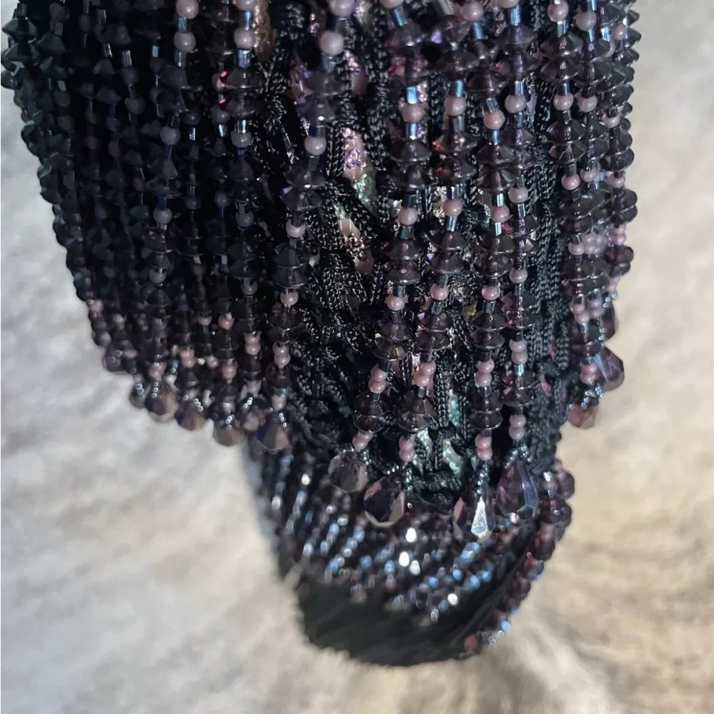 Exclusive MISSONNI bag in burgundy, new condition. Silk weave and rich stones. - Picture 2 of 16